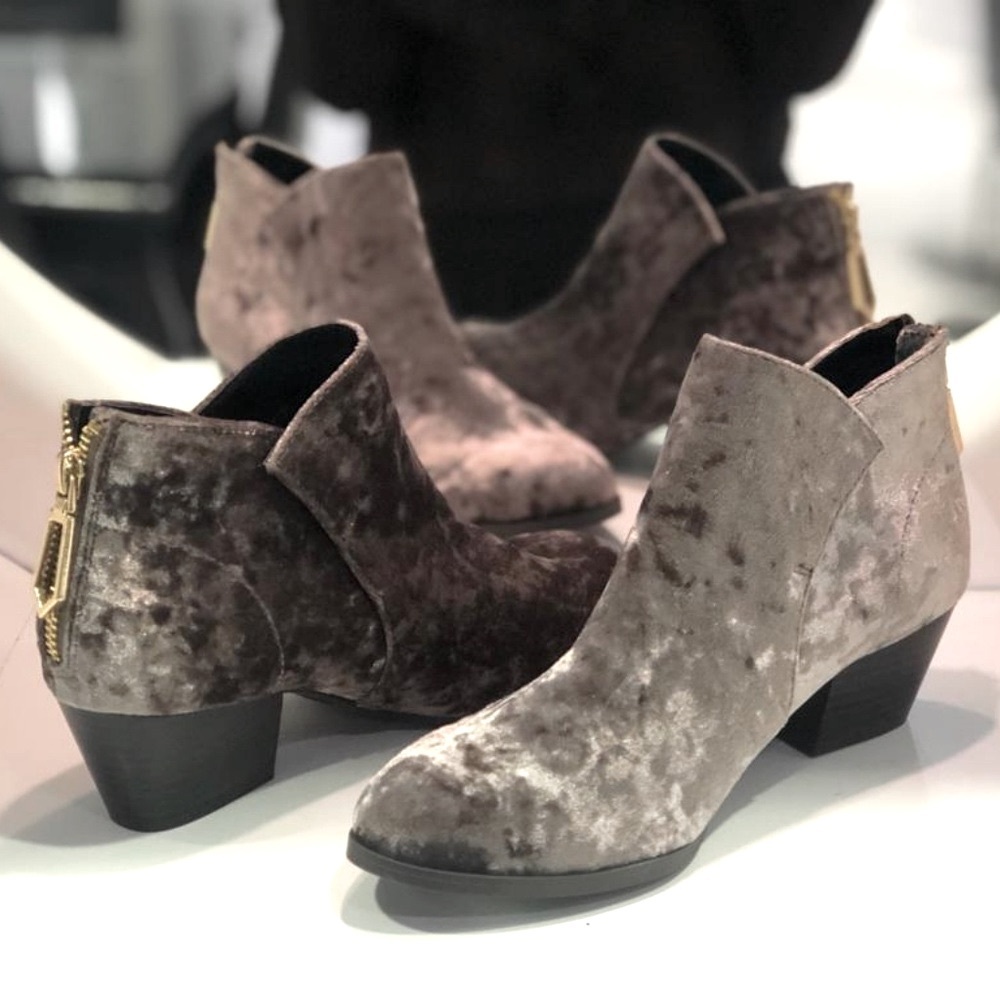 Grey Velvet bootie